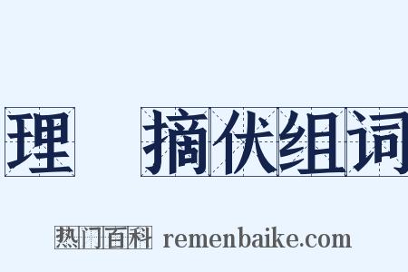 理寃摘伏组词是什么意思的图片